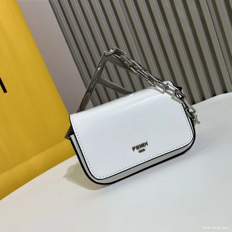 Affordable White Bag Calf In F Fendi Nano Leather 0806